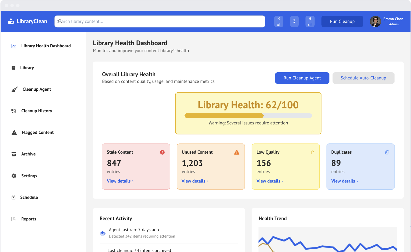 Automated Library Cleanup concept